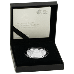 Pre-Owned 2017 UK Queen's Beasts The Unicorn 1oz Proof Silver Coin - Damaged Outer Box - VAT Free