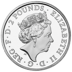 Pre-Owned 2017 UK Queen's Beasts The Unicorn 1oz Proof Silver Coin - Damaged Outer Box - VAT Free
