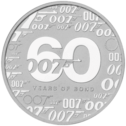 Pre-Owned 2022 Tuvalu James Bond 60th Anniversary 1oz Silver Coin - VAT Free