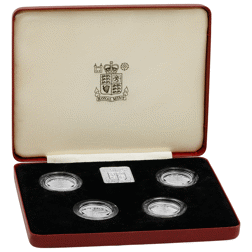 Pre-Owned 1984-1987 UK £1 Proof Silver 4-Coin Collection - Damaged Certificate - VAT Free