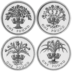 Pre-Owned 1984-1987 UK £1 Proof Silver 4-Coin Collection - Damaged Certificate - VAT Free