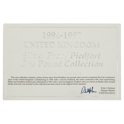 Pre-Owned 1994-1997 UK £1 Piedfort Proof Silver 4-Coin Collection - Damaged Certificate - VAT Free