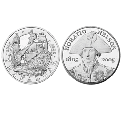 Pre-Owned 2005 Nelson and Trafalgar Piedfort Proof Design Silver 2-Coin Set - VAT Free