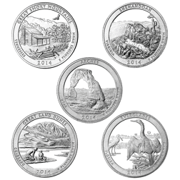 Pre-Owned 2014 USA US Mint Proof Silver 8-Coin Set - VAT Free
