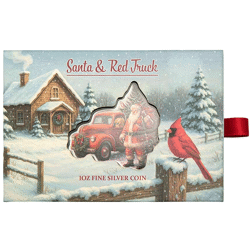 PAMP Santa and Red Truck Colourised 1oz Reverse-Proof Silver Coin