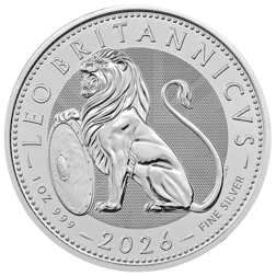 Pre-Owned UK The British Lion 1oz Silver Coin - Mixed Dates - VAT Free