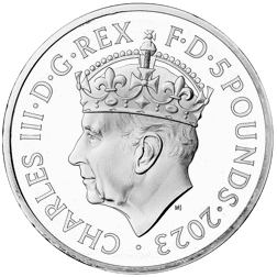 Pre-Owned 2023 UK Coronation of King Charles III £5 Proof Piedfort Silver Coin - VAT Free