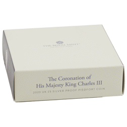 Pre-Owned 2023 UK Coronation of King Charles III £5 Proof Piedfort Silver Coin - VAT Free