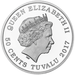 Pre-Owned 2017 Tuvalu Polar Babies: Harp Seal 1/2oz Proof Silver Coin - VAT Free