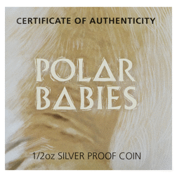 Pre-Owned 2017 Tuvalu Polar Babies: Harp Seal 1/2oz Proof Silver Coin - VAT Free