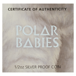 Pre-Owned 2017 Tuvalu Polar Babies: Polar Bear 1/2oz Proof Silver Coin - VAT Free