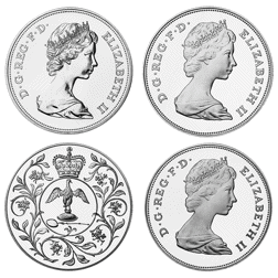 Pre-Owned 1972-1981 Queen Elizabeth II Proof Silver Crown 4-Coin Collection - VAT Free