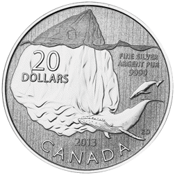 Pre-Owned 2013 Royal Canadian Mint Iceberg $20 Silver Coin - VAT Free