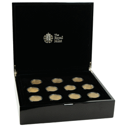 Pre-Owned 2007 Alderney 'A History of the Monarchy' £5 Gold-Plated Proof Silver 23-Coin Collection -