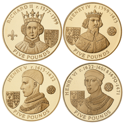 Pre-Owned 2007 Alderney 'A History of the Monarchy' £5 Gold-Plated Proof Silver 23-Coin Collection -