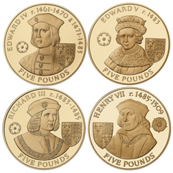 Pre-Owned 2007 Alderney 'A History of the Monarchy' £5 Gold-Plated Proof Silver 23-Coin Collection -