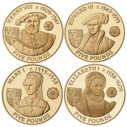 Pre-Owned 2007 Alderney 'A History of the Monarchy' £5 Gold-Plated Proof Silver 23-Coin Collection -