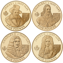 Pre-Owned 2007 Alderney 'A History of the Monarchy' £5 Gold-Plated Proof Silver 23-Coin Collection -