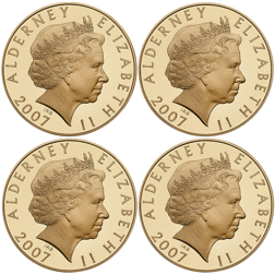 Pre-Owned 2007 Alderney 'A History of the Monarchy' £5 Gold-Plated Proof Silver 23-Coin Collection -