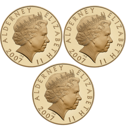 Pre-Owned 2007 Alderney 'A History of the Monarchy' £5 Gold-Plated Proof Silver 23-Coin Collection -