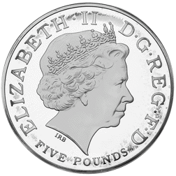Pre-Owned 2013 UK Christening of Prince George of Cambridge £5 Piedfort Proof Design Silver Coin - V
