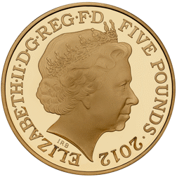 Pre-Owned 2012 UK London Olympics £5 Gold Plated Proof Silver Coin - VAT Free