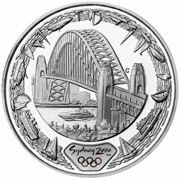 Pre-Owned 2000 Australia Sydney Olympics Harbour of Life $5 Proof Silver Coin - VAT Free