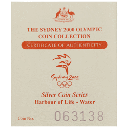 Pre-Owned 2000 Australia Sydney Olympics Harbour of Life $5 Proof Silver Coin - VAT Free