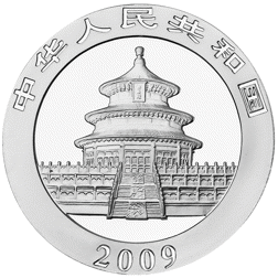 Pre-Owned 2009 Chinese Panda 1oz Gilded Colourised Silver Coin - VAT Free