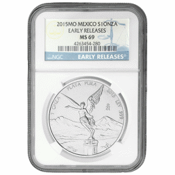 Pre-Owned 2015 Mexican Libertad 1oz Silver Coin - NGC Graded MS69 - 4263454-280 - VAT Free