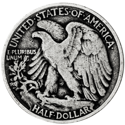 Pre-Owned 1939 USA Walking Liberty Half Dollar Philadelphia Mint Silver Coin - VAT Free