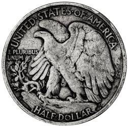 Pre-Owned 1945 USA Walking Liberty Half Dollar San Francisco Mint Silver Coin - VAT Free