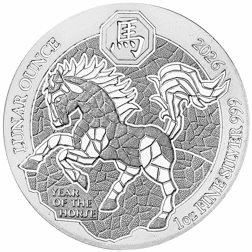Pre-Owned 2026 Rwanda Lunar Horse 1oz Silver Coin - VAT Free