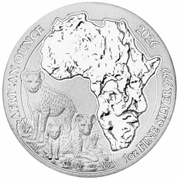 Pre-Owned 2026 Rwanda Hyena 1oz Silver Coin - VAT Free