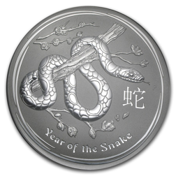 Pre-Owned 2013 Australian Lunar Snake 1oz Silver Coin - VAT Free