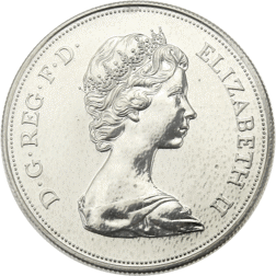 Pre-Owned 1972 Elizabeth and Philip Proof Silver Crown Coin - VAT Free