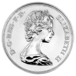 Pre-Owned 1972 Elizabeth and Philip Proof Silver Crown Coin - VAT Free