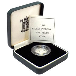 Pre-Owned 1990 UK Proof Piedfort 5p Silver Coin - VAT Free