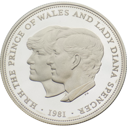 Pre-Owned 1981 UK Prince of Wales and Lady Diana Royal Wedding Proof Silver Coin - VAT Free