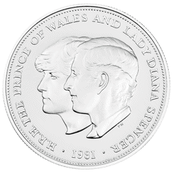 Pre-Owned 1981 UK Prince of Wales and Lady Diana Royal Wedding Proof Silver Coin - VAT Free