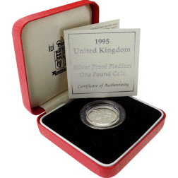 Pre-Owned 1995 UK £1 Piedfort Proof Silver Coin - VAT Free