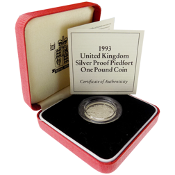 Pre-Owned 1993 UK £1 Silver Proof Piedfort Coin - VAT Free