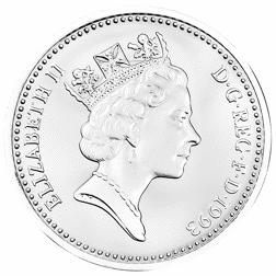 Pre-Owned 1993 UK £1 Piedfort Proof Silver Coin - VAT Free