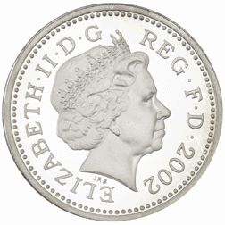Pre-Owned 2002 UK £1 Piedfort Proof Silver Coin - VAT Free