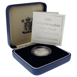 Pre-Owned 1995 UK £1 Proof Silver Coin - VAT Free