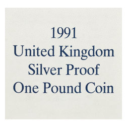 Pre-Owned 1991 UK £1 Proof Silver Coin - VAT Free