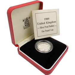 Pre-Owned 1989 UK Silver Proof Piedfort £1 Coin - VAT Free