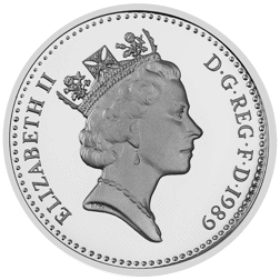 Pre-Owned 1989 UK £1 Piedfort Proof Silver Coin - VAT Free