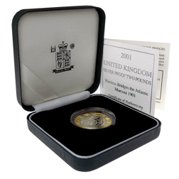 Pre-Owned 2001 UK Marconi £2 Proof Silver Coin - VAT Free