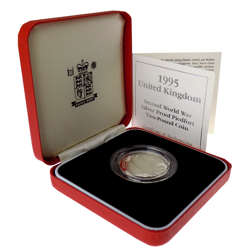 Pre-Owned 1995 UK WWII £2 Silver Proof Piedfort Coin - VAT Free